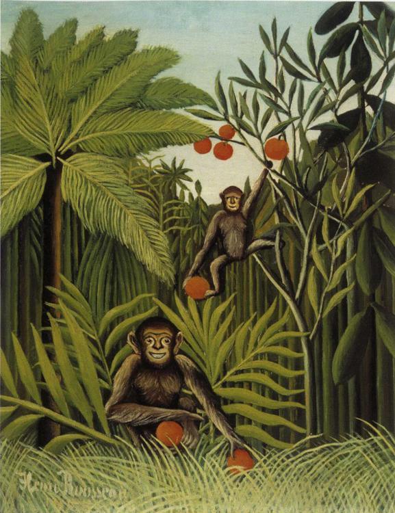 Henri Rousseau Two Monkeys in the Jungle